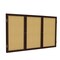 Ghent Enclosed Bulletin Board, 3 Door, Cork, Walnut Frame, 4 ft H x 8 ft W, Natural PN34896K - alternate 1